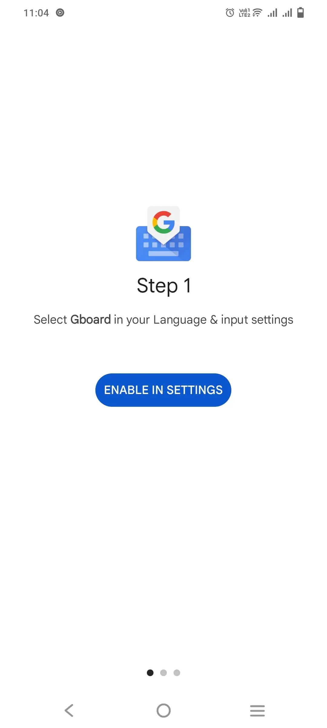 Enable Gboard app for typing in mobile