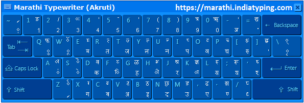 Marathi Akruti Keyboard Layout
