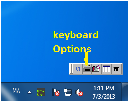 select keyboard in language bar