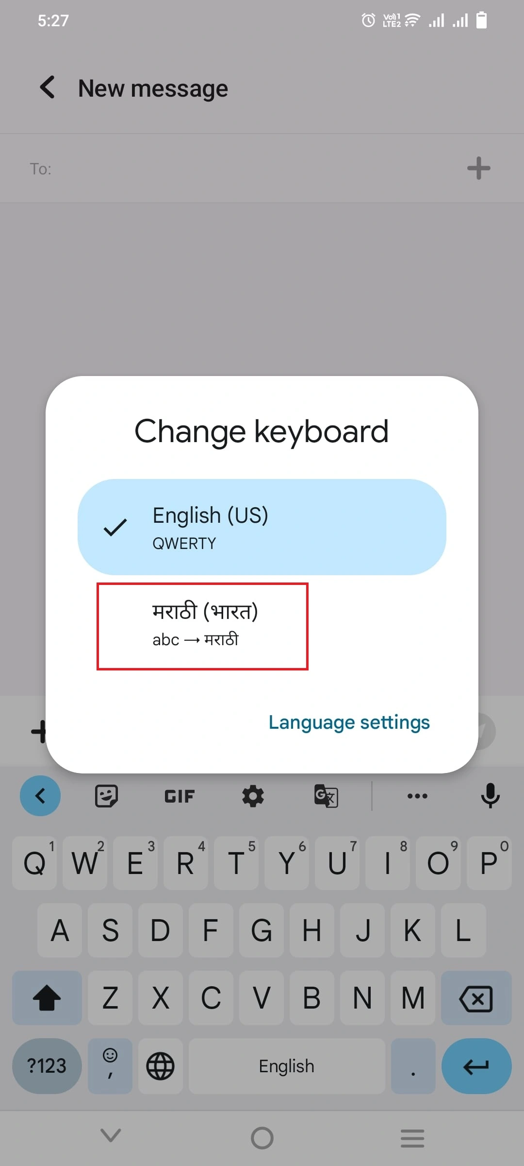 Change language in Gboard mobile